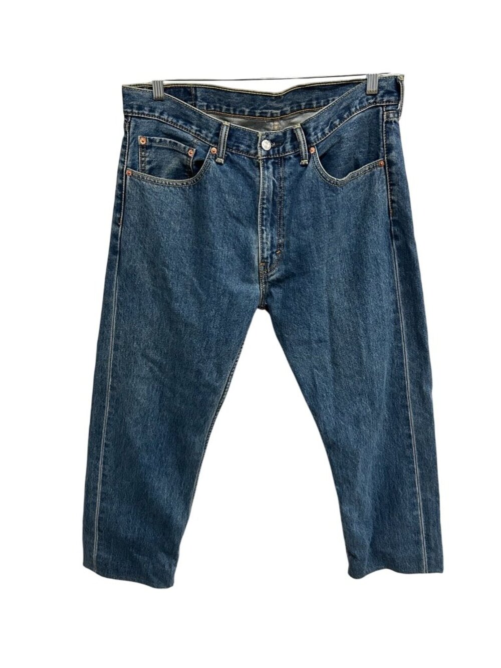 Levis 505 Original Fit Straight Leg Denim Jeans Blue Sz 36x29 Casual Retro Y2K